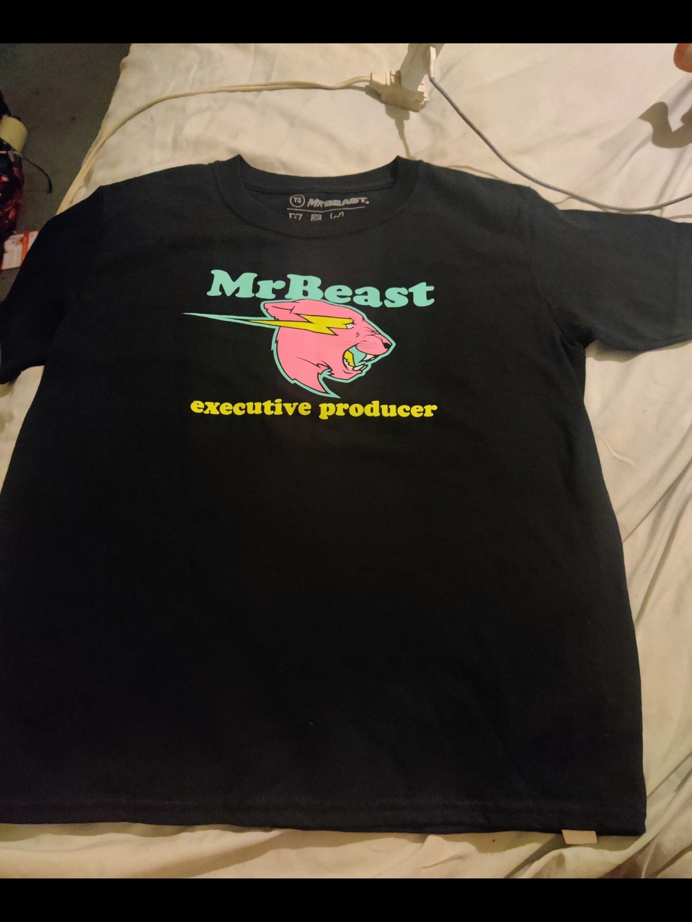 Vntg Mr Beast Executive Producer Black T Shirt Size Youth Small